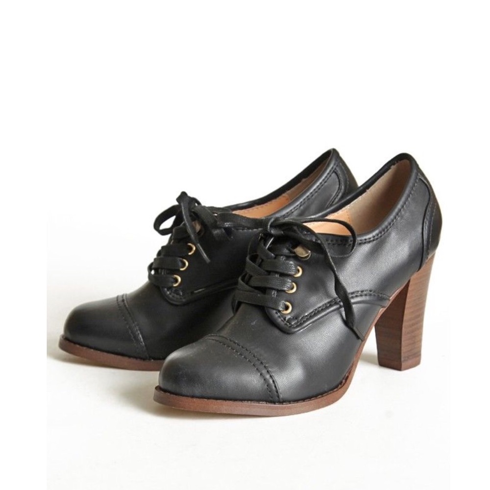 Marais USA Wooden Oxford Leather Block Lace Up